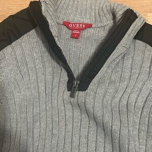Guess Gray and Black Zip Up Jacket